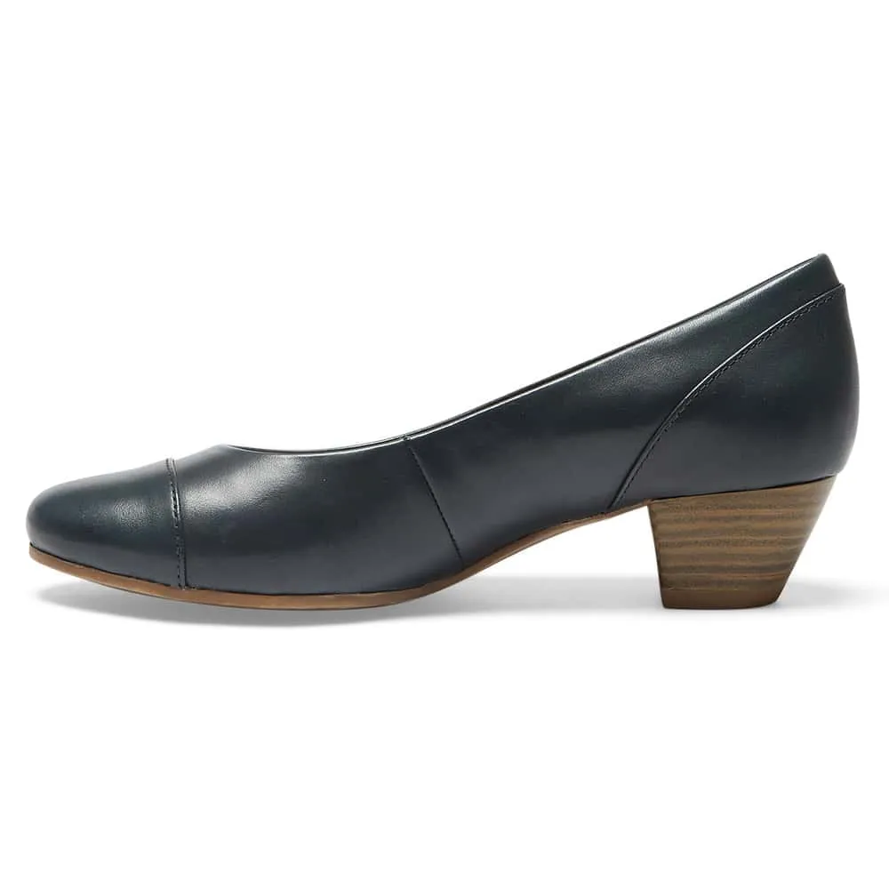 Acton Heel in Navy Leather