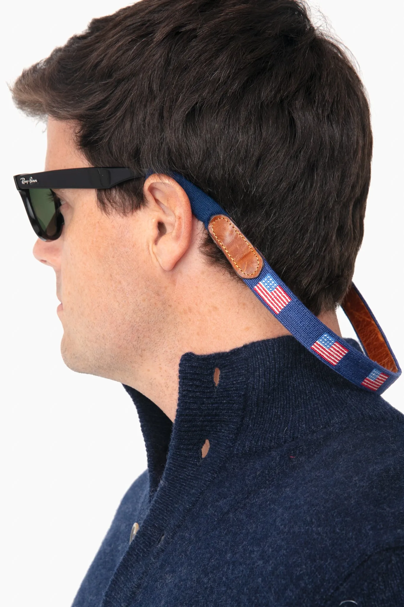 American Flag Needlepoint Sunglass Straps