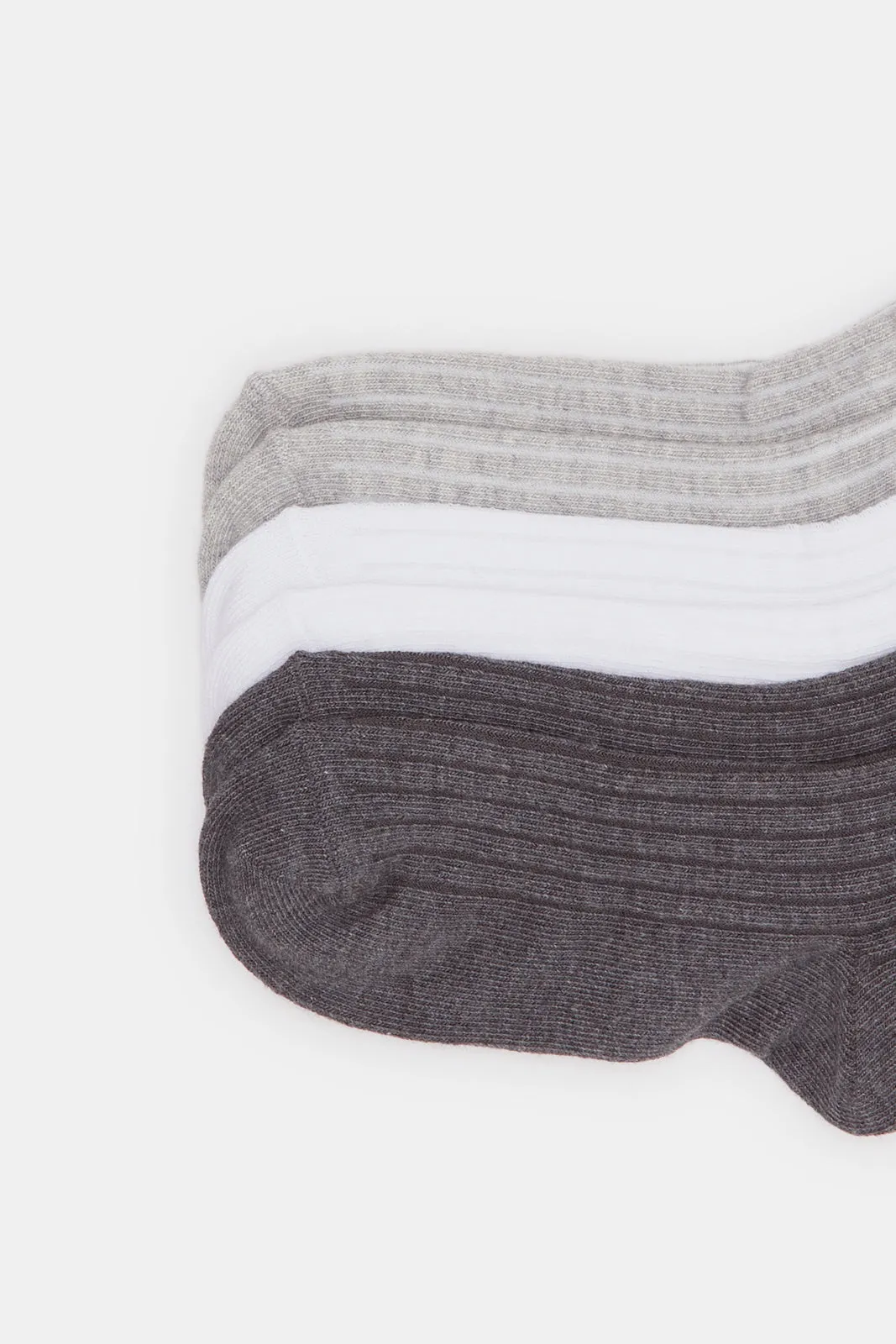 Assorted  Pack Of 3 Regular Length Ribbed Socks