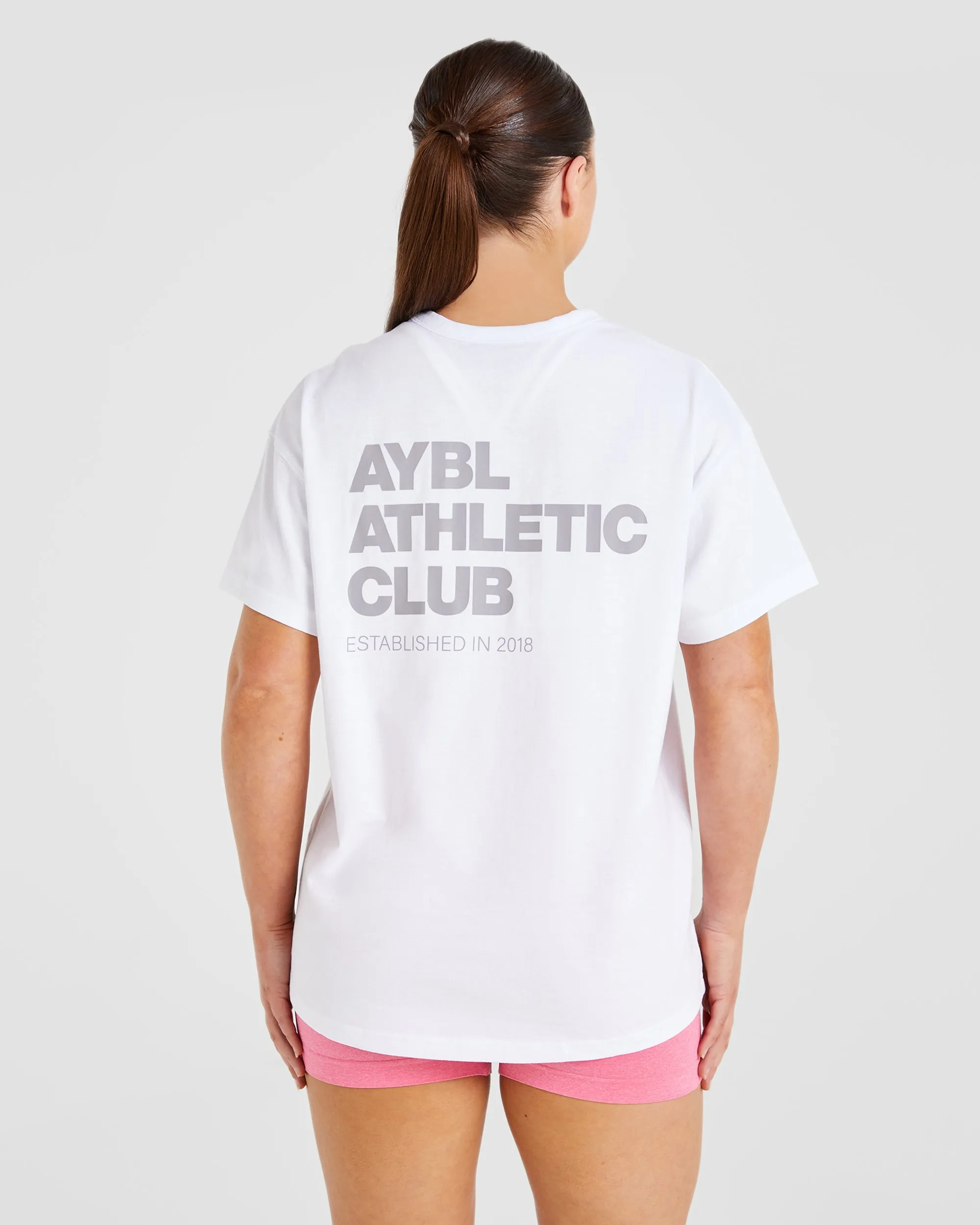 Athletics Club Oversized T Shirt - White/Grey