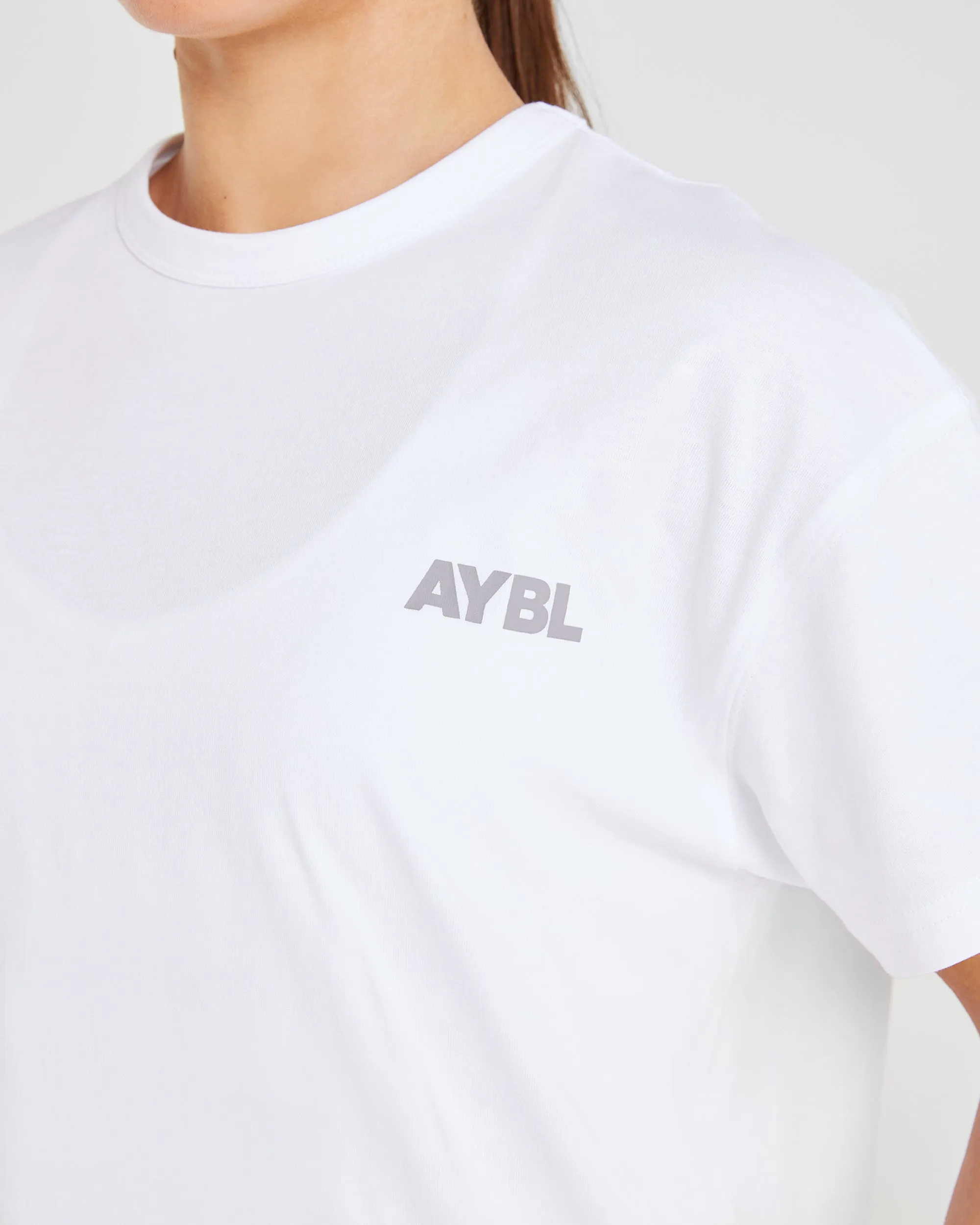 Athletics Club Oversized T Shirt - White/Grey