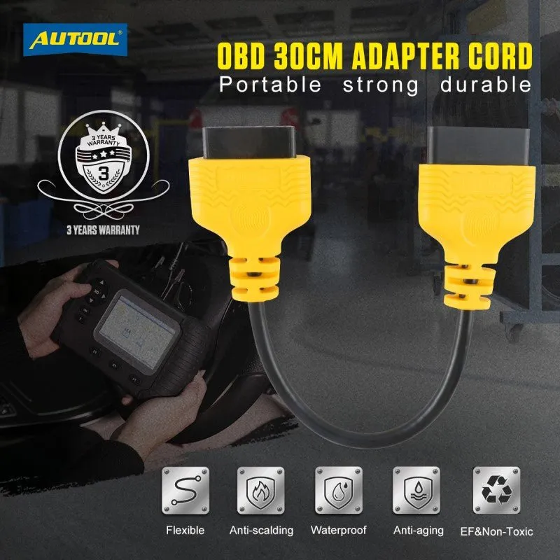 AUTOOL 30 cm OBDII Yellow cable