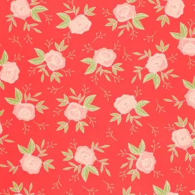 Beautiful Day - Wild Rose Scarlet Yardage