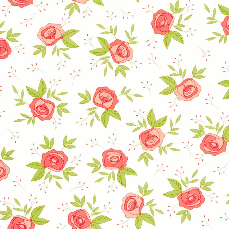 Beautiful Day - Wild Rose White Yardage