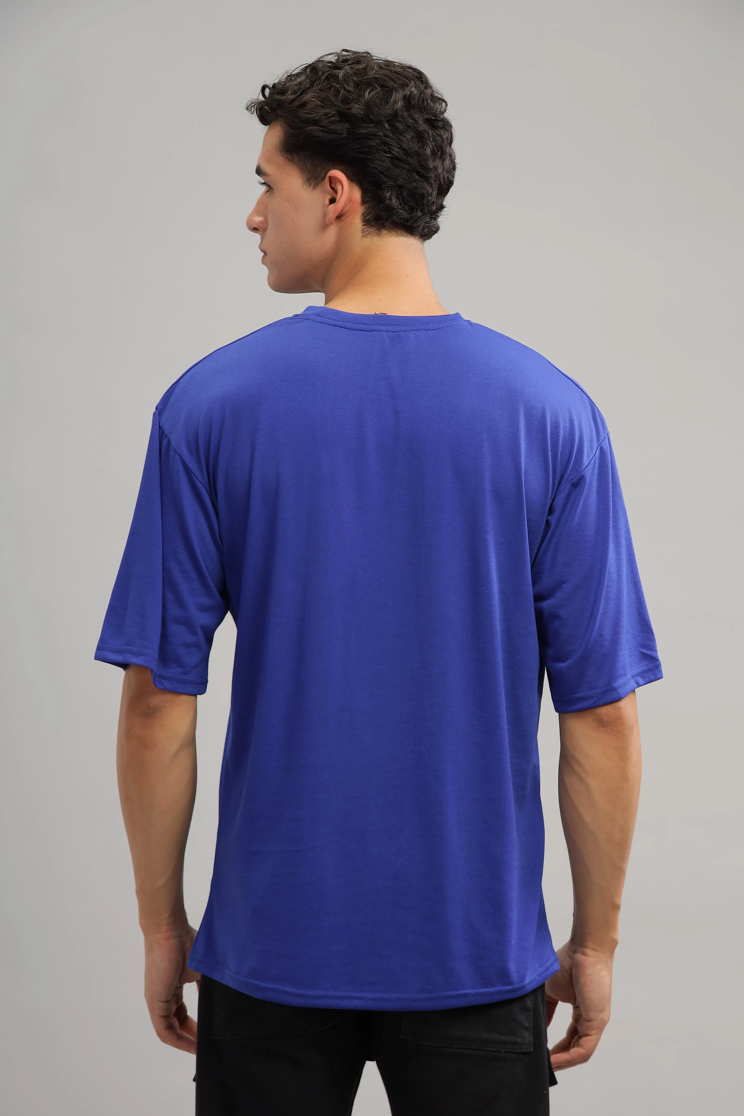 Blue Oversized No Worries & No Hurries T-Shirt