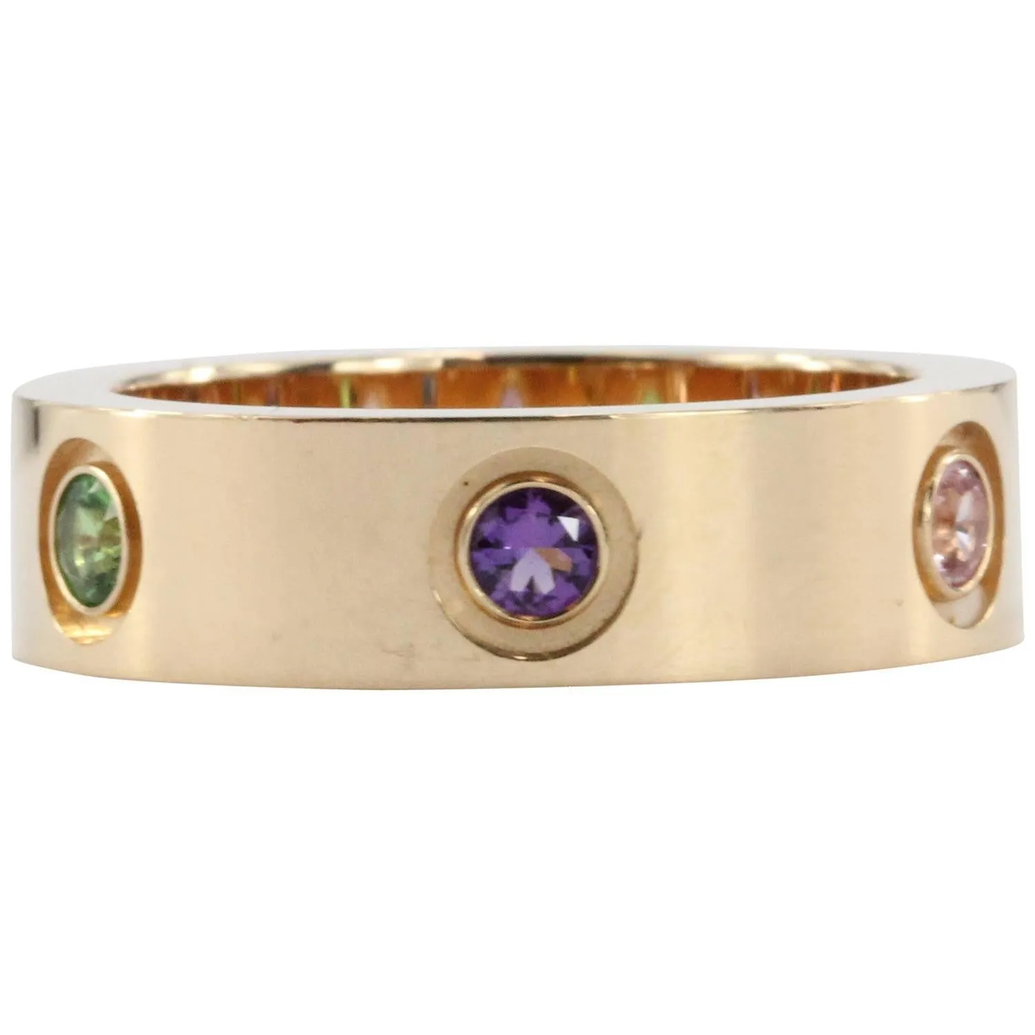 Cartier Love Multicolor Gem Gold Band Ring