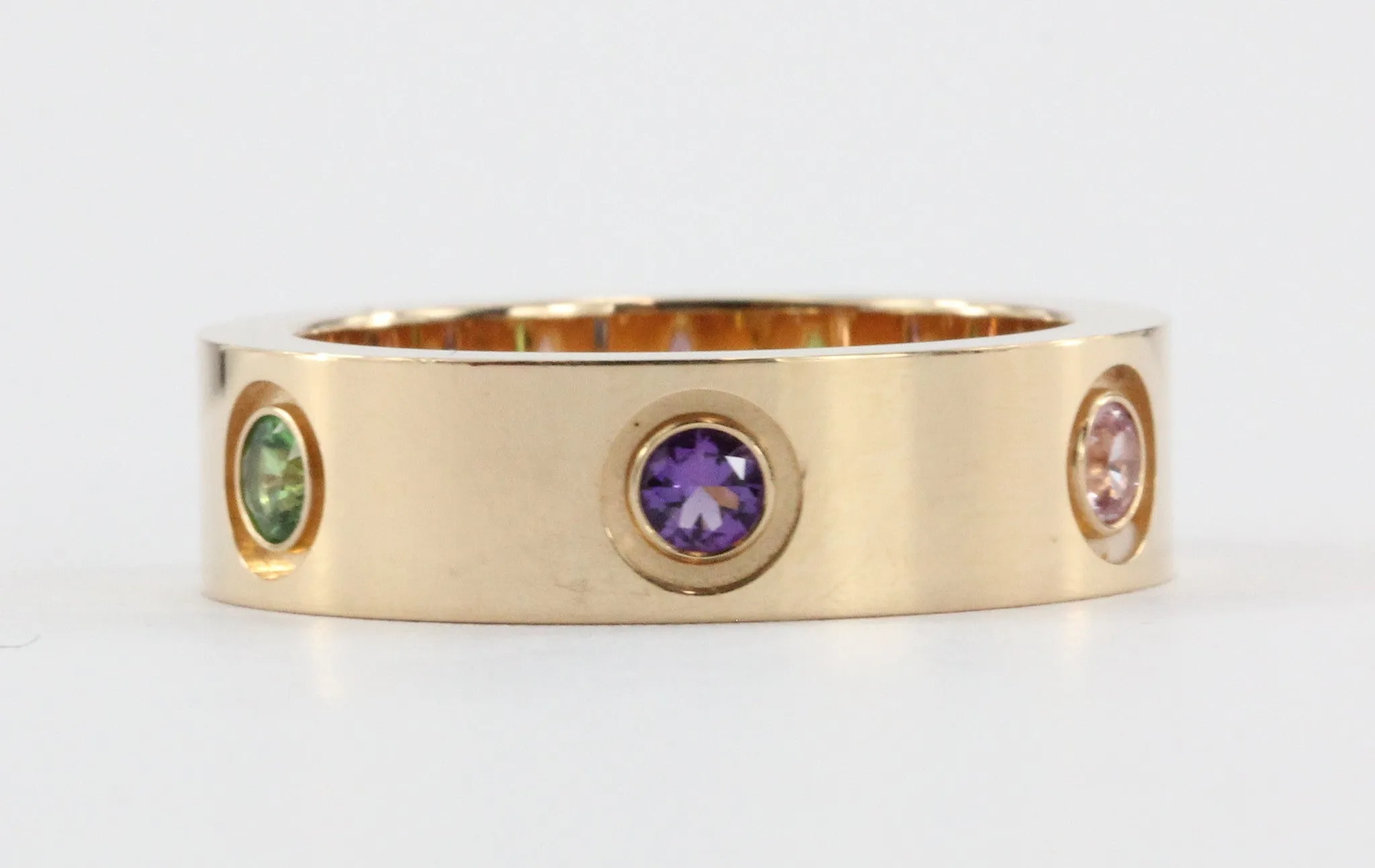 Cartier Love Multicolor Gem Gold Band Ring