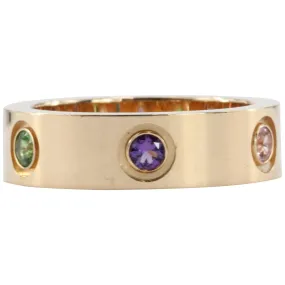 Cartier Love Multicolor Gem Gold Band Ring