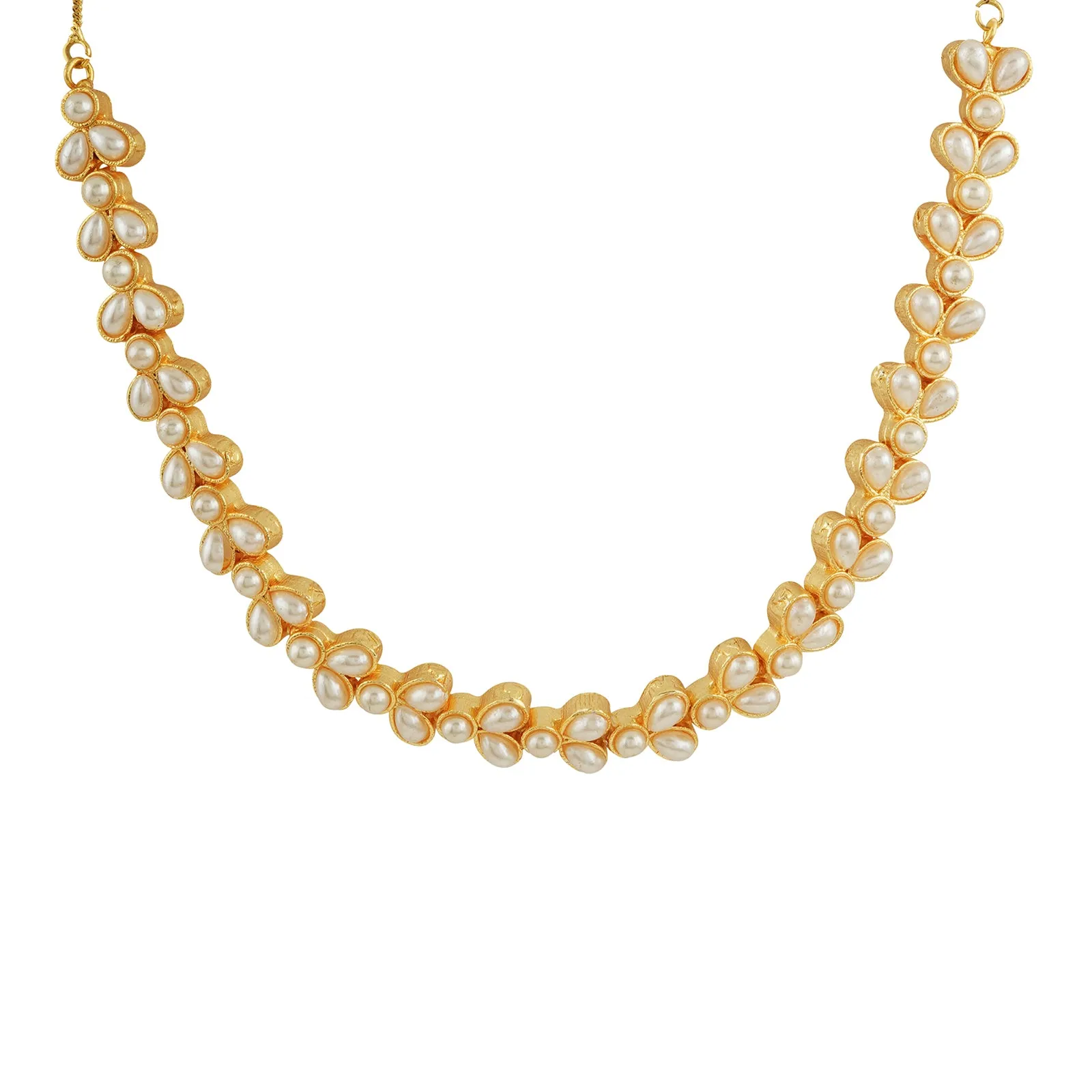 Chaand Gold Oxidised Pearl Necklace Set