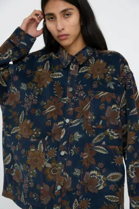 Corduroy Overshirt in Printed Floral