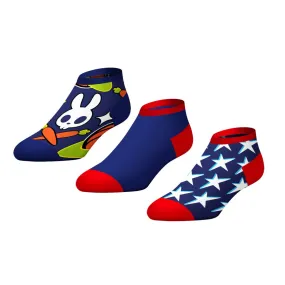 CrazyUniverse Basketball and Flag Kids Low Cut Socks (3 Pack)