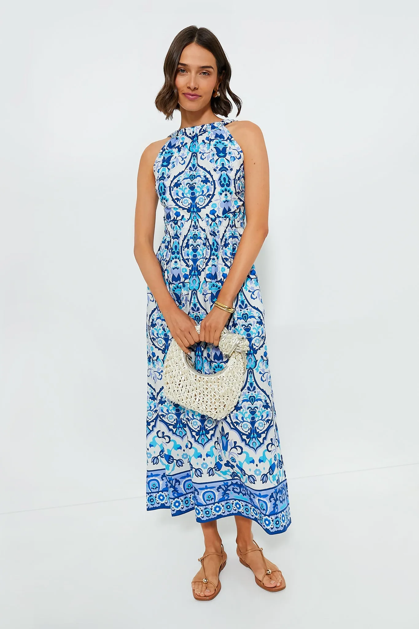 Damask Blue Colomba Dress