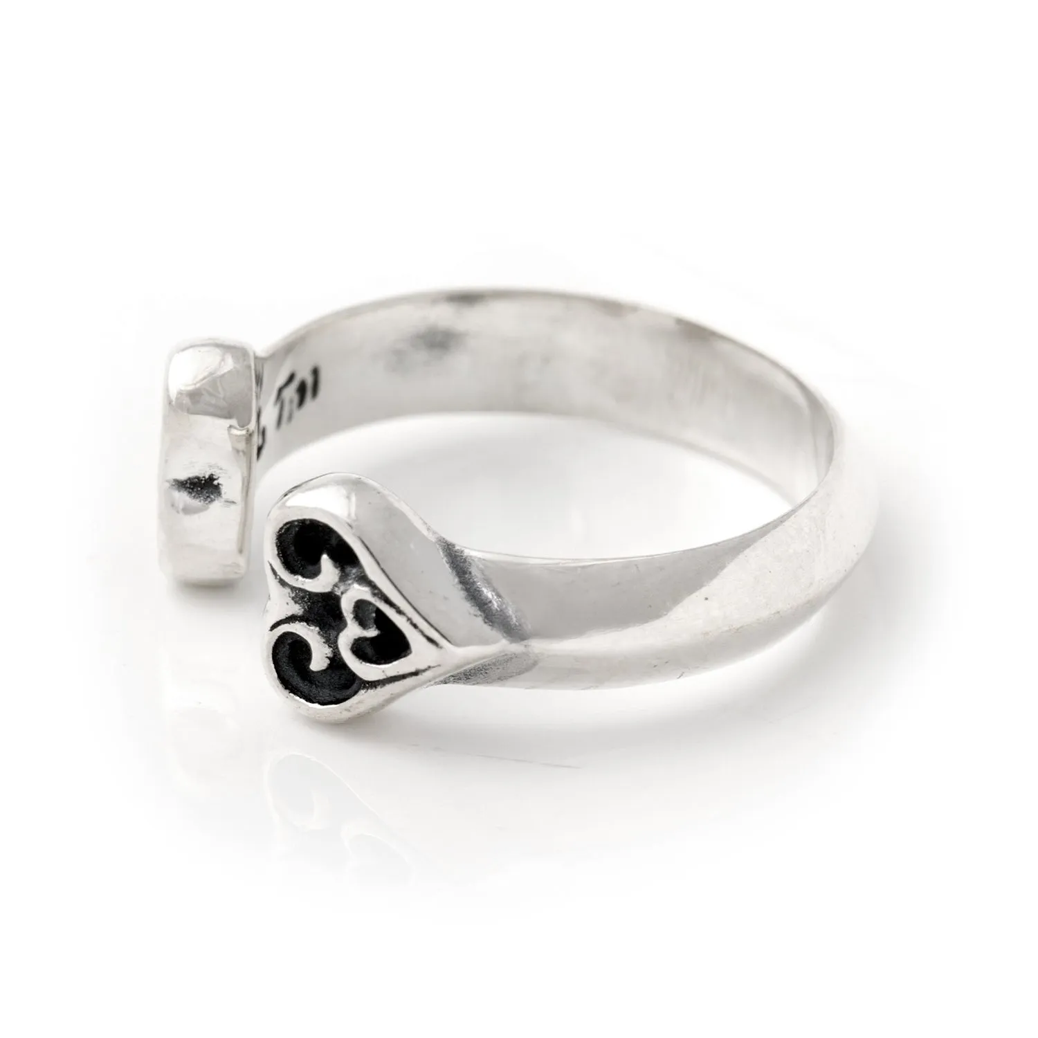 Double Tribal Heart Ring - Small