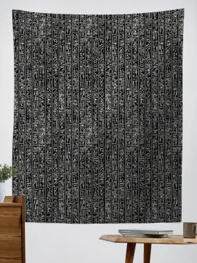 Egyptian Glyphs (Black) Tapestry