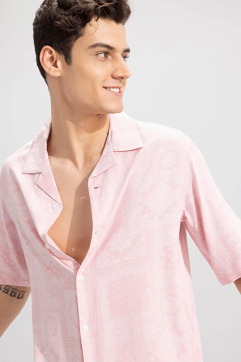 Folk Bandana Pink Oversized Shirt