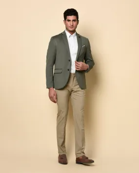 Formal Olive Textured Blazer - Japson