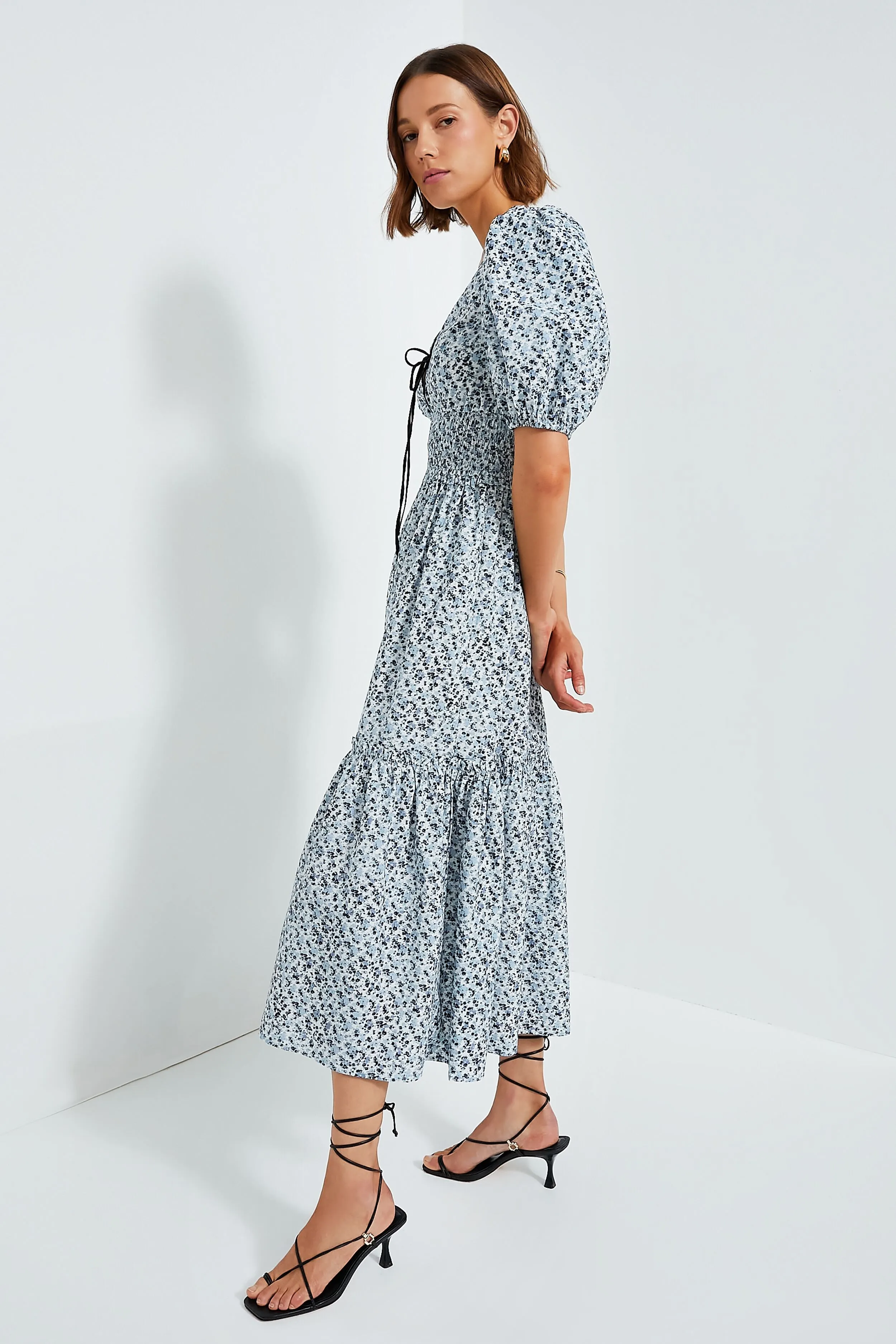 Glacier Lake Printed Cotton Long Smock Dress