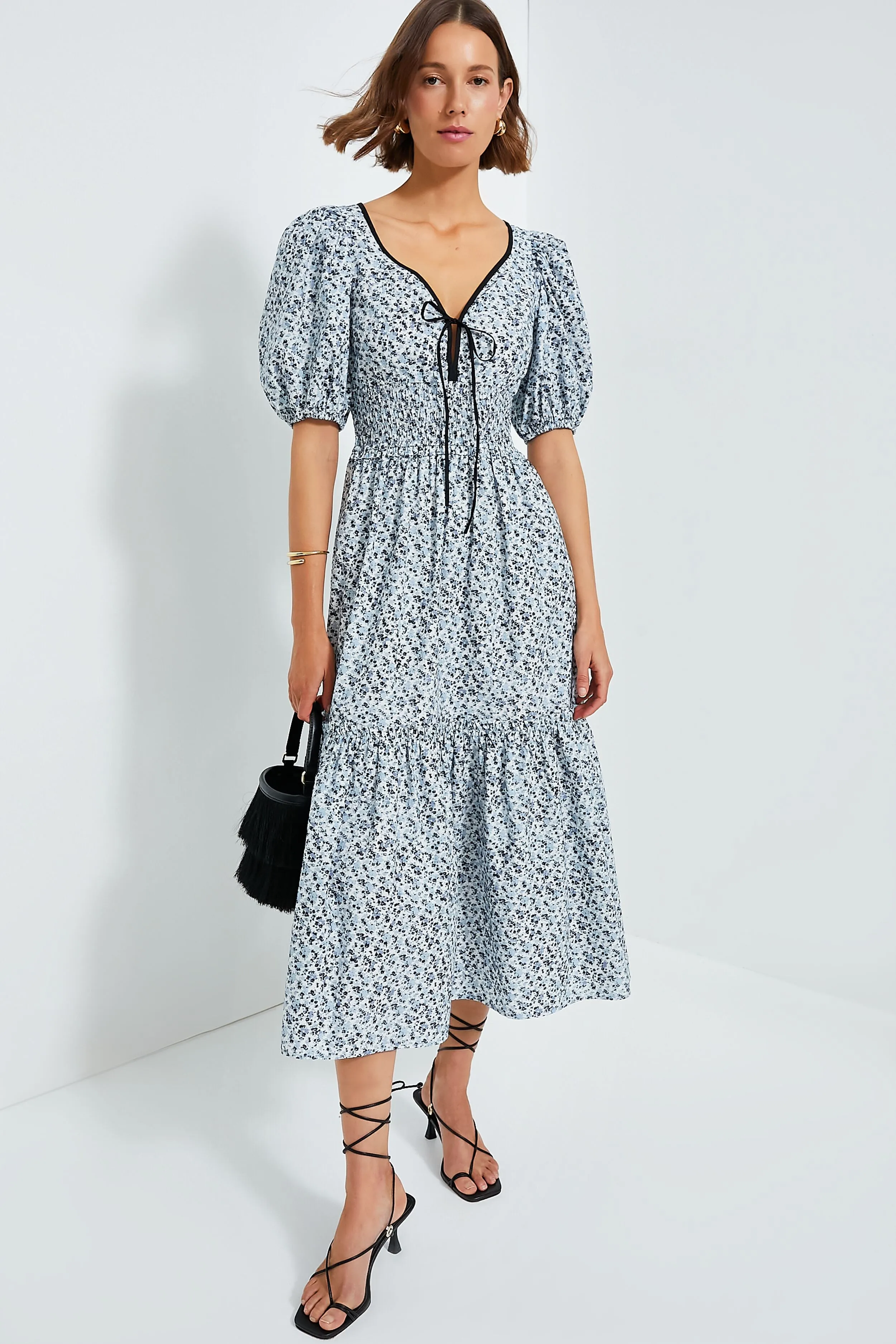 Glacier Lake Printed Cotton Long Smock Dress