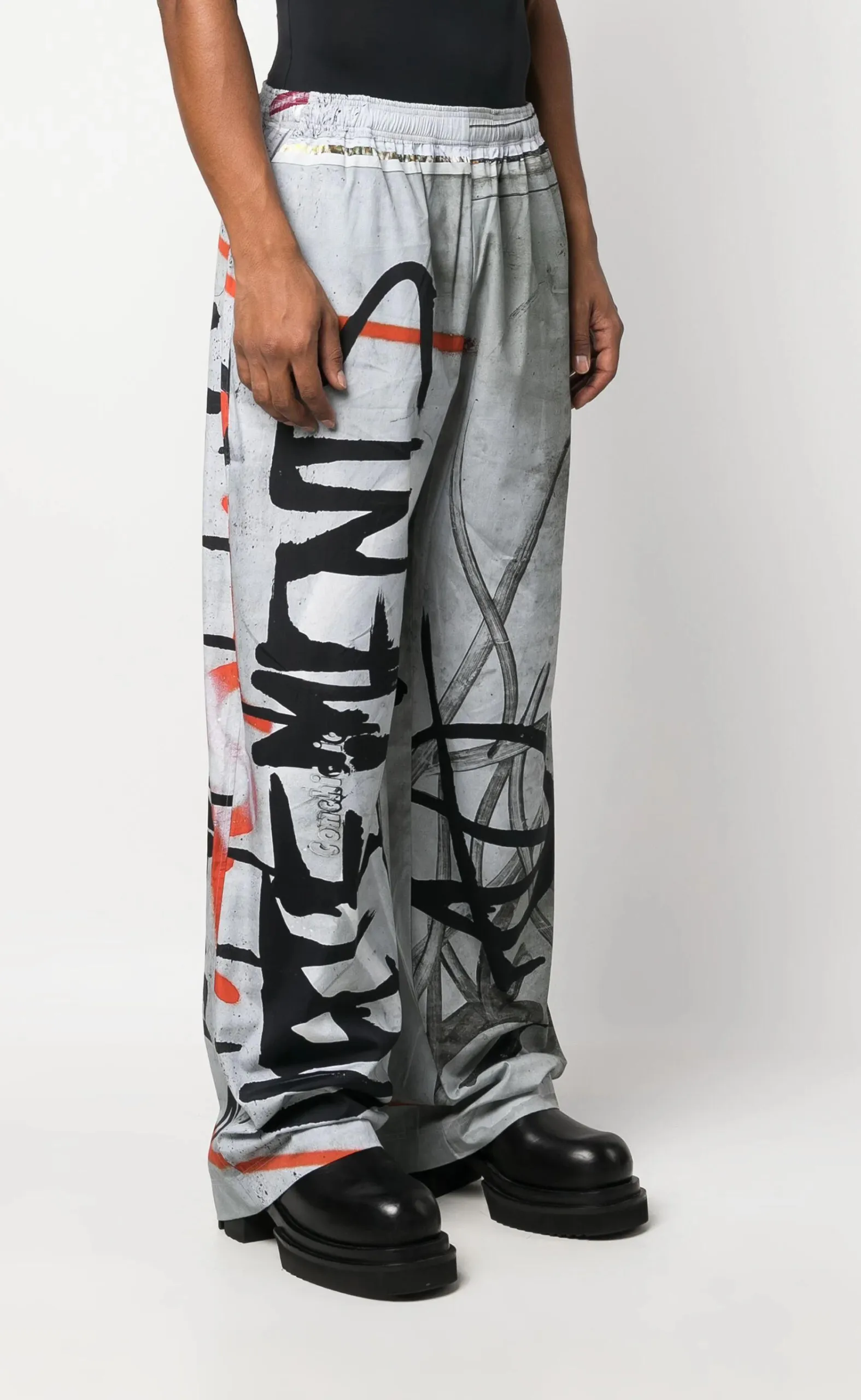 GRAFFITI PRINT GREY VETEMENTS GAFFITI LOUNGE PANTS