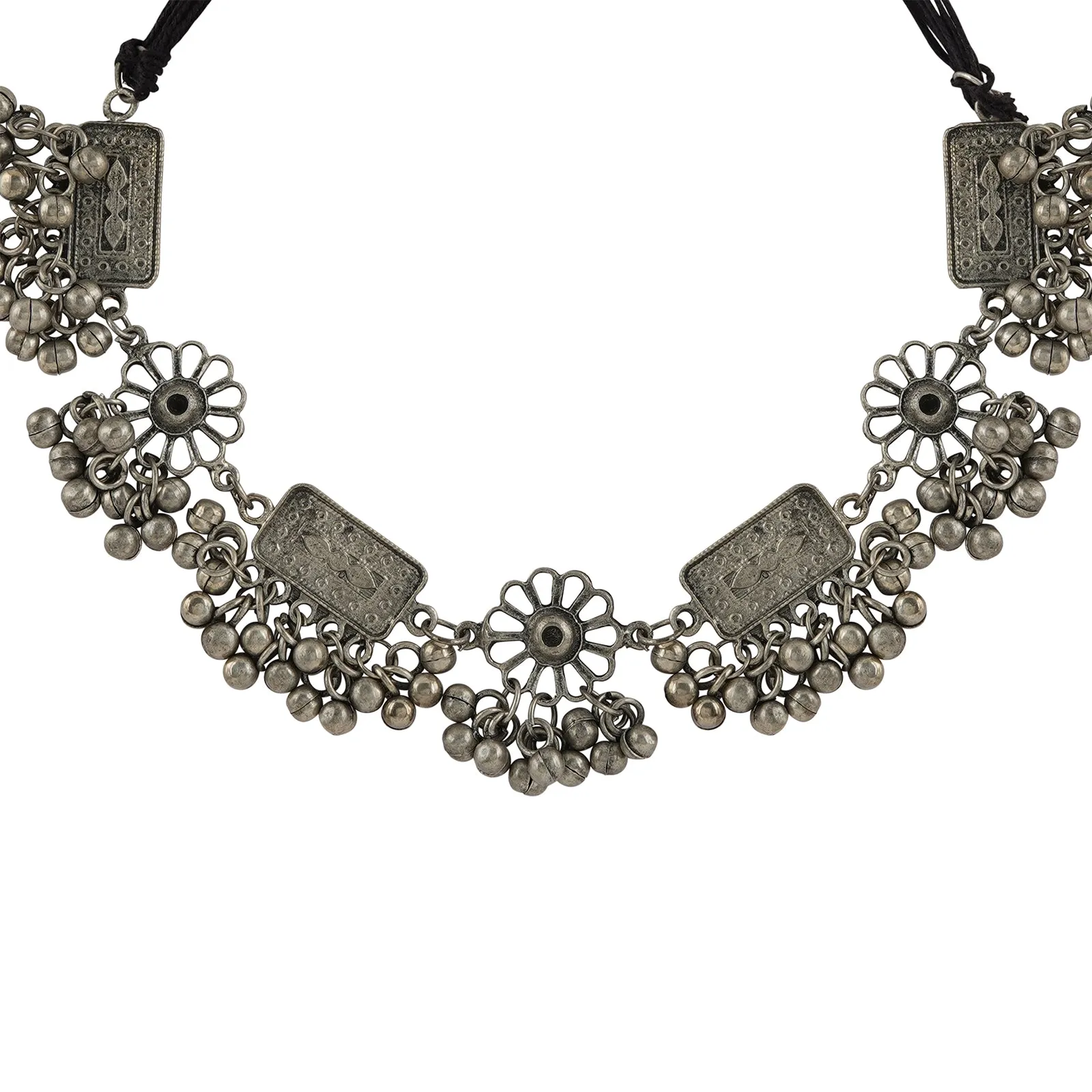 Jashn Silver Oxidised Necklace set