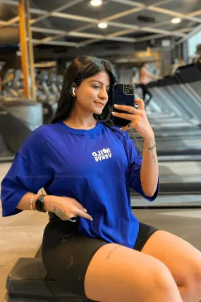 Keep Your SQUATS Low Oversized T-shirt (Royal Blue)