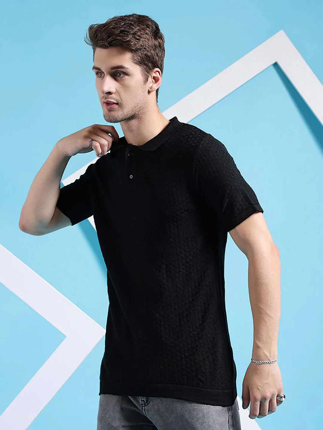 Men's Textured Regular Fit Sweater