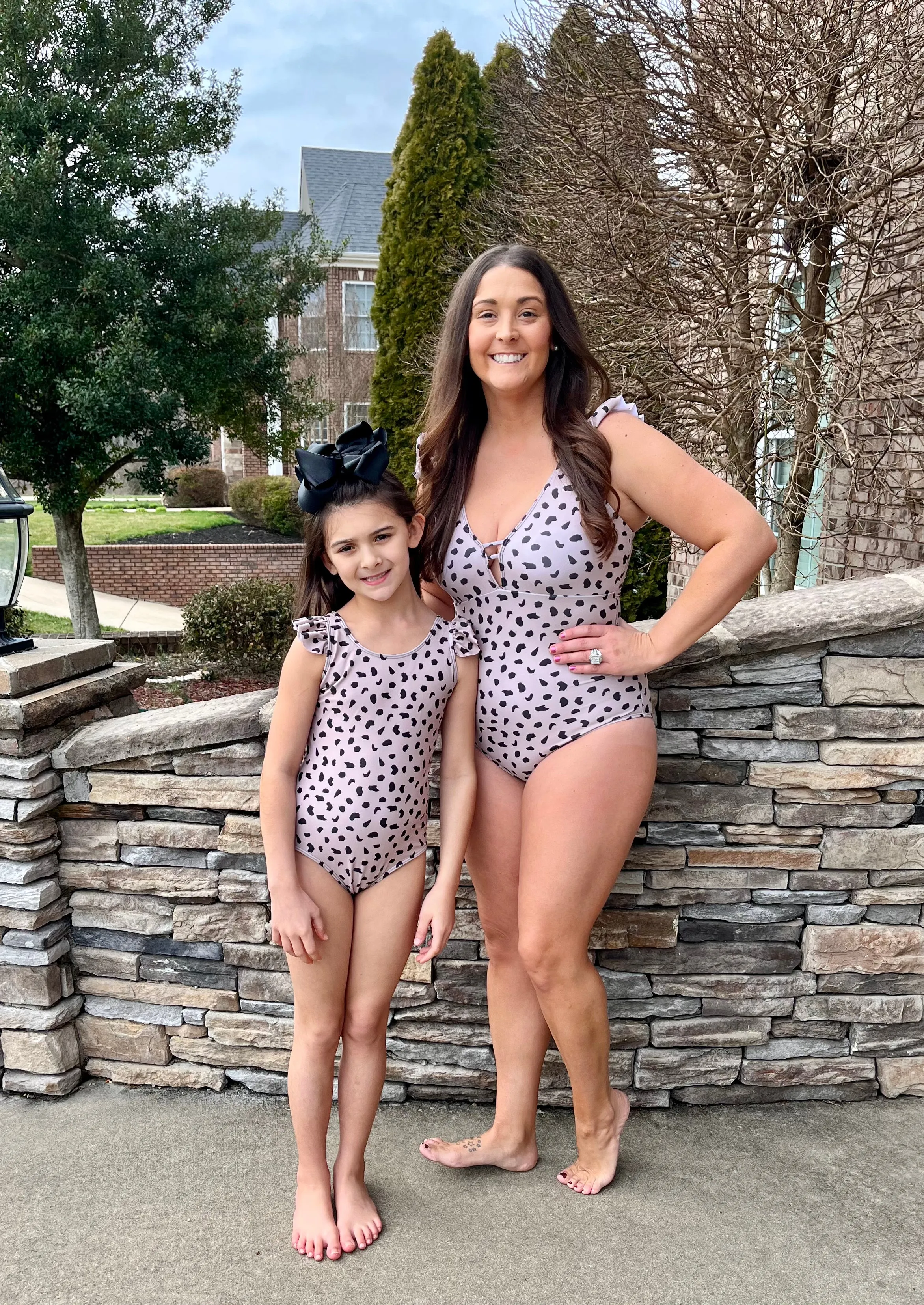 Mom & Me Cheetah Ruffle One-Piece Swimsuit