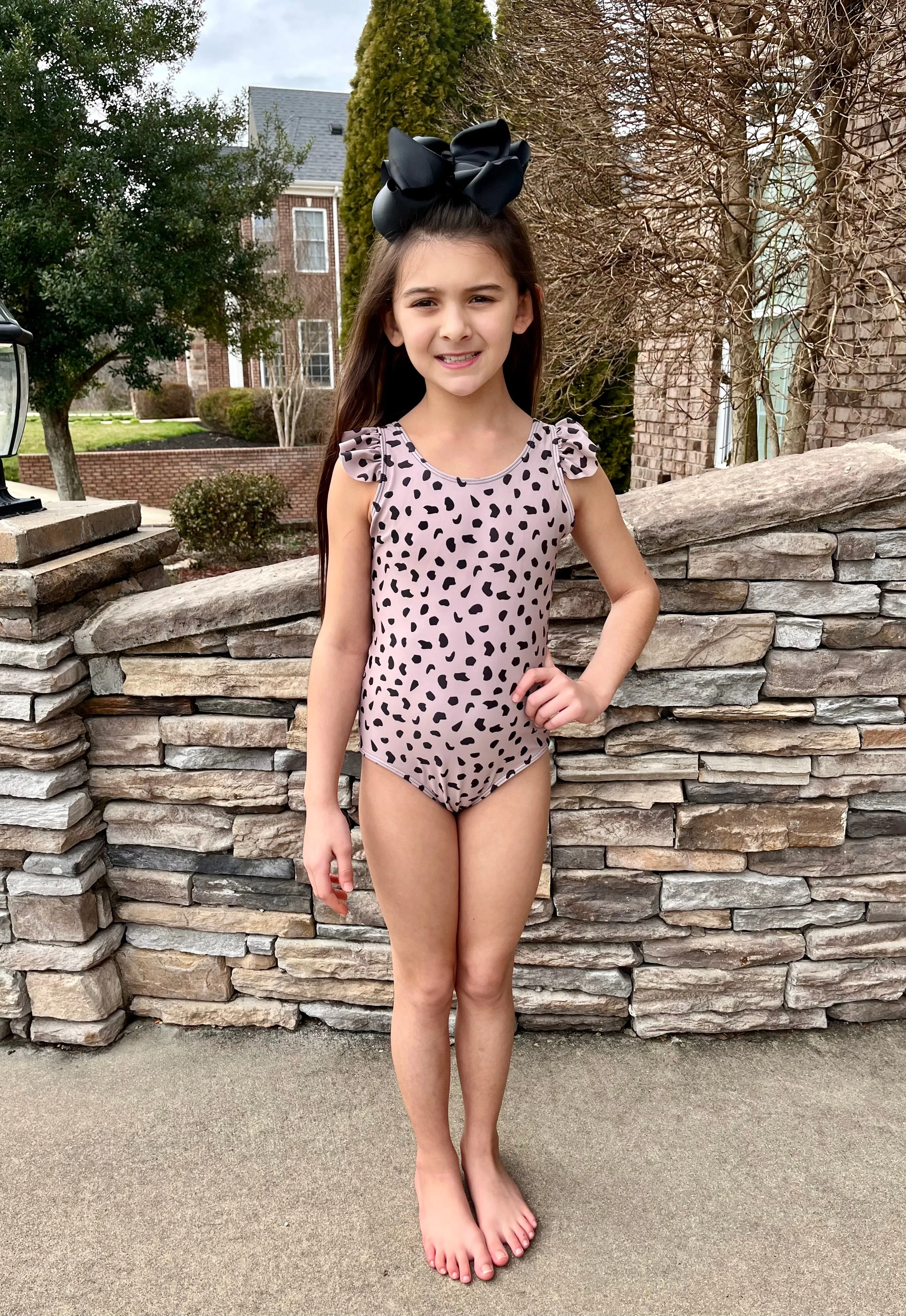 Mom & Me Cheetah Ruffle One-Piece Swimsuit