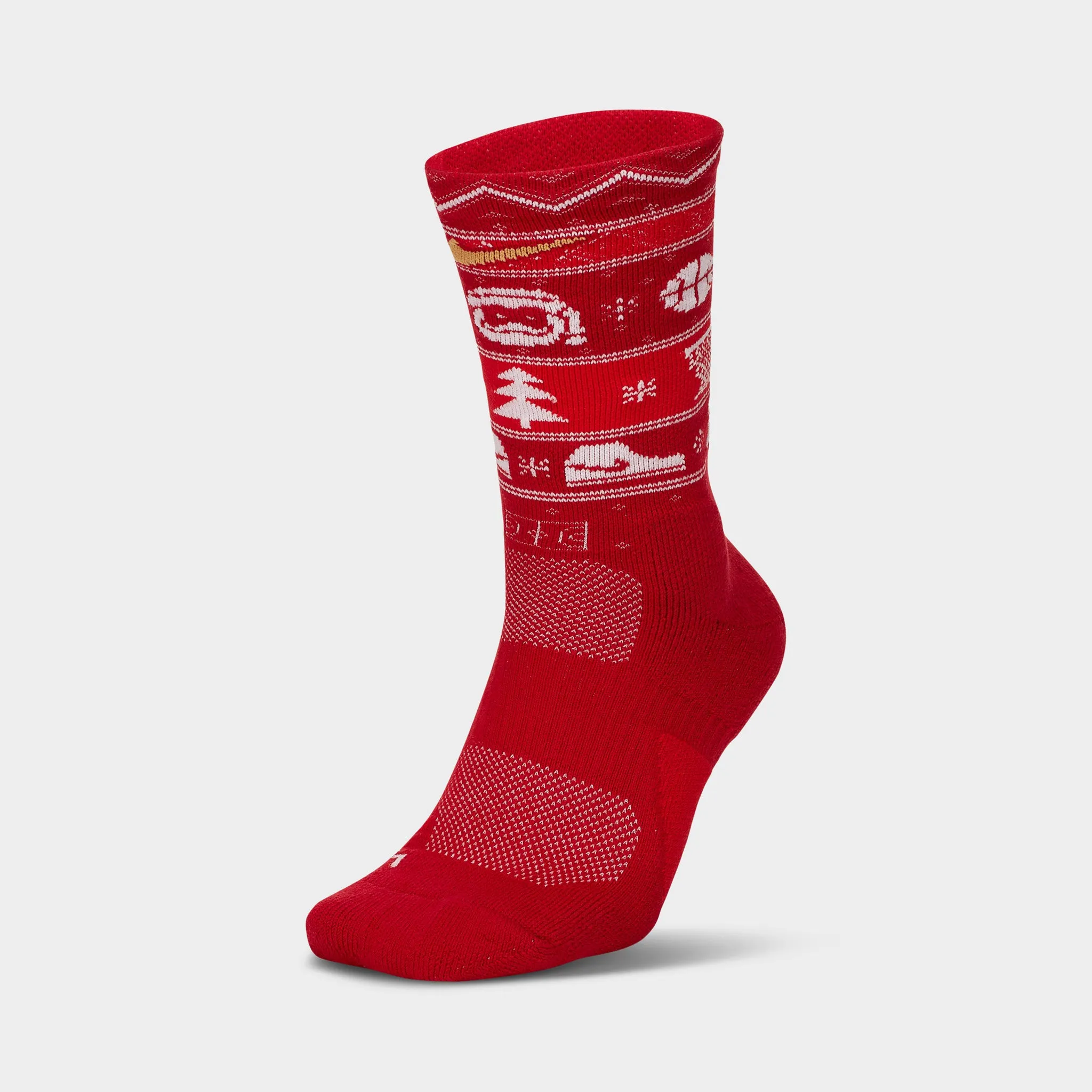 Nike Elite Christmas Crew Socks Gym Red / White - Club Gold