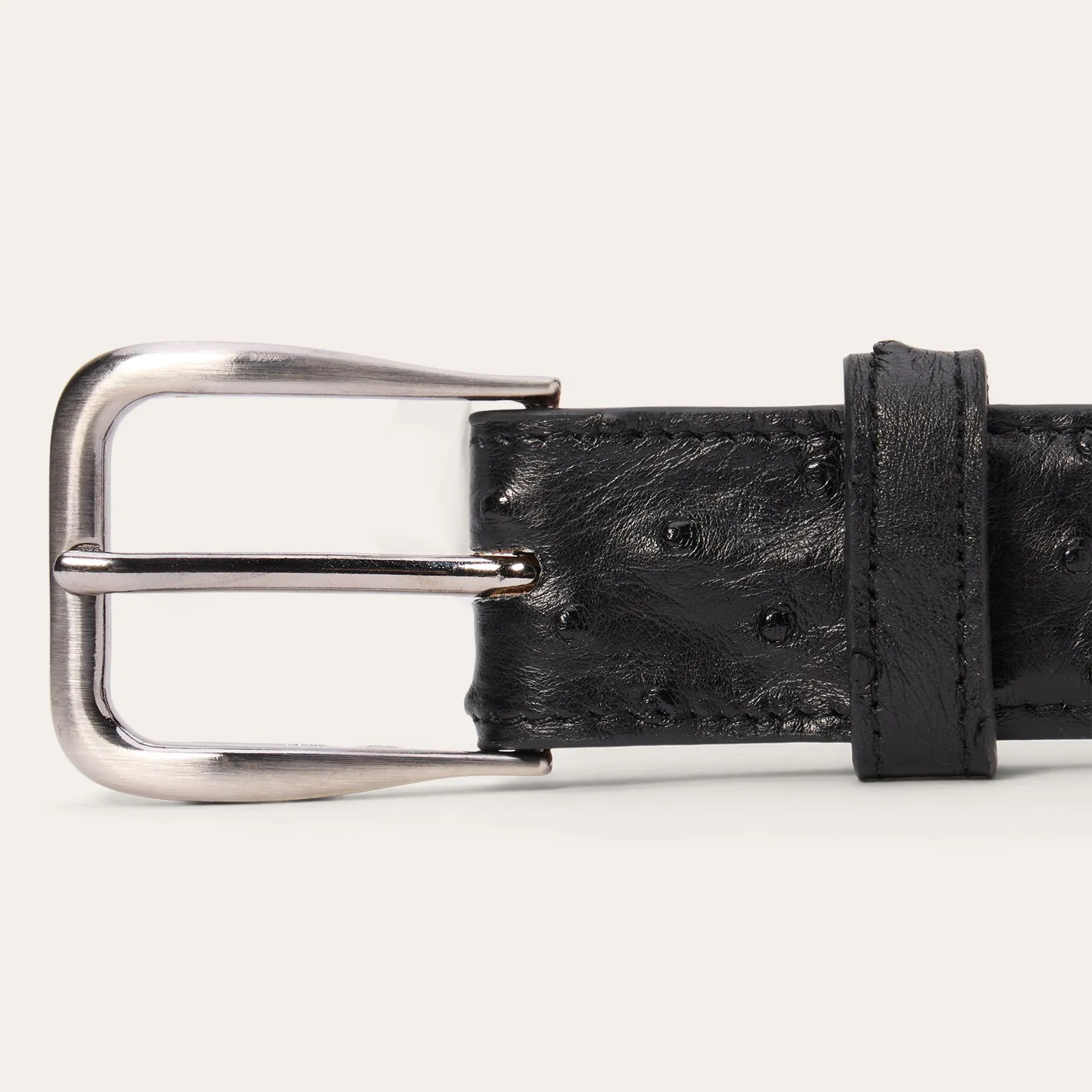 Ostrich Western Tab Belt - 1 1/4 Width