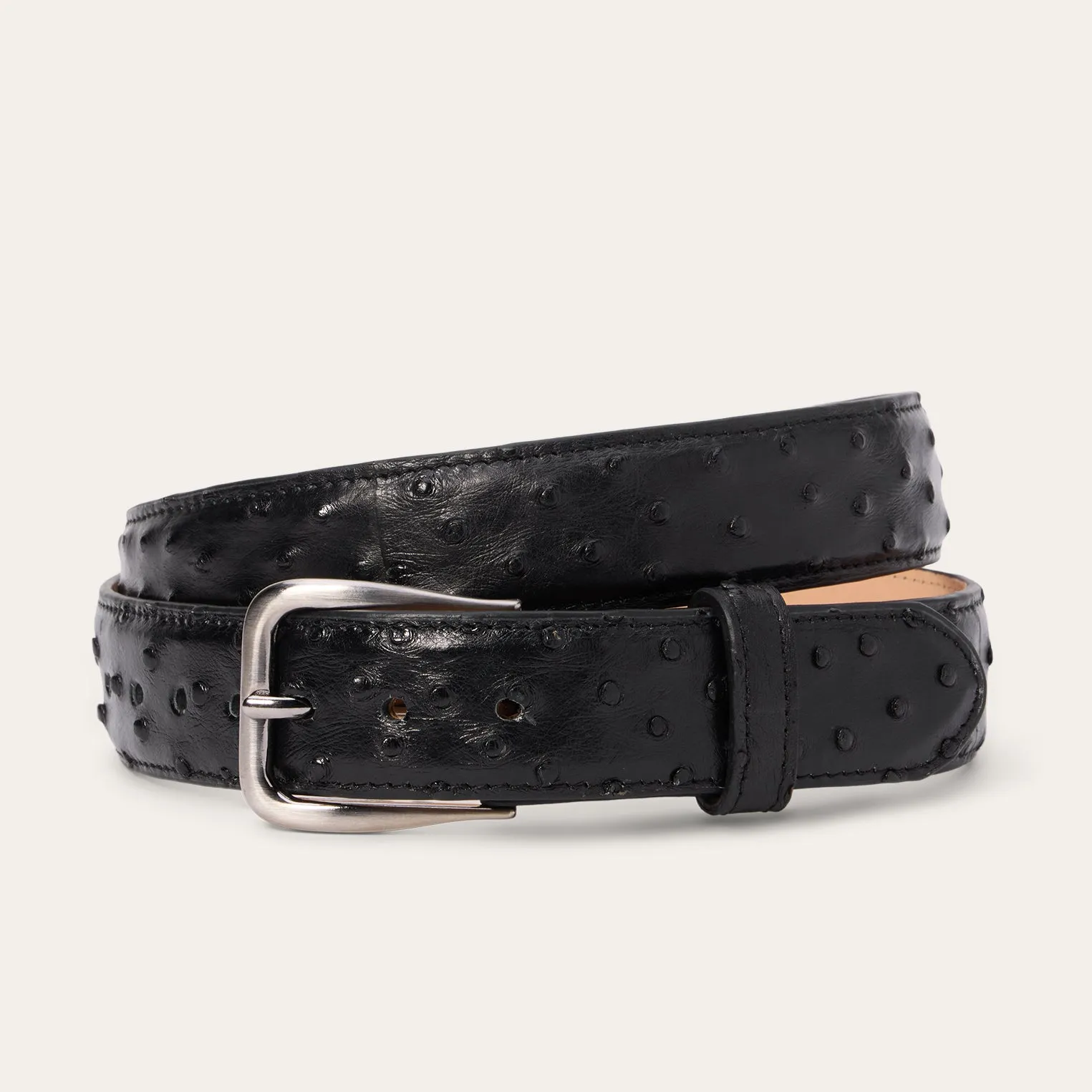 Ostrich Western Tab Belt - 1 1/4 Width