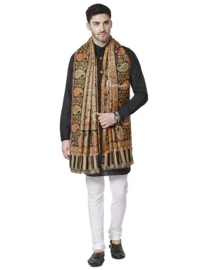 Pashtush Mens Ethnic Stole, Faux Pashmina, Soft And Warm, Beige And Black