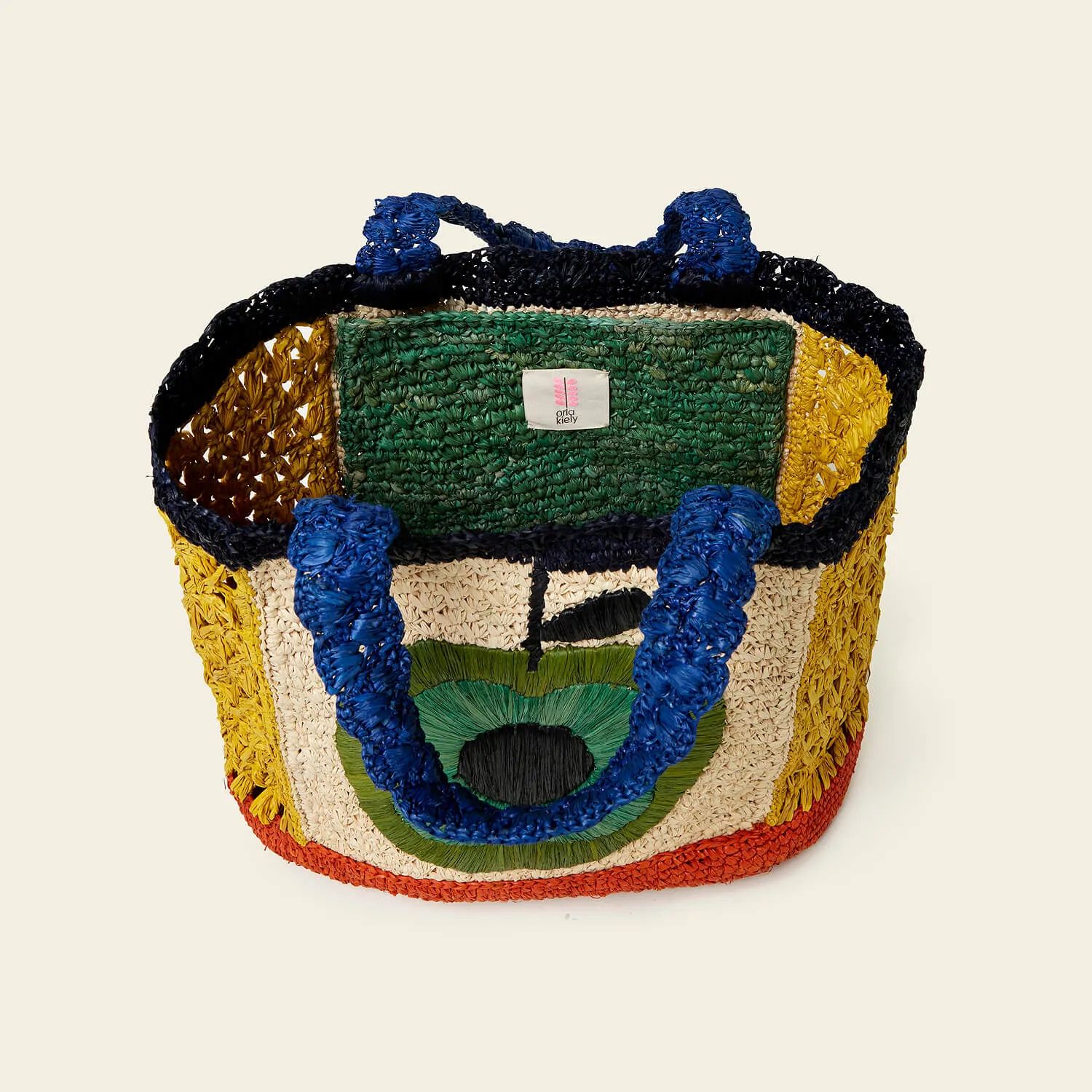 Raffia Basket Bag - Apple