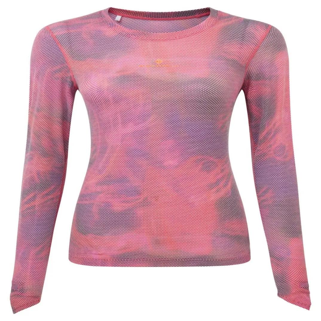 Ronhill Women's Tech Golden Hour Long Sleeve Tee in Salsa Illuminations AW24