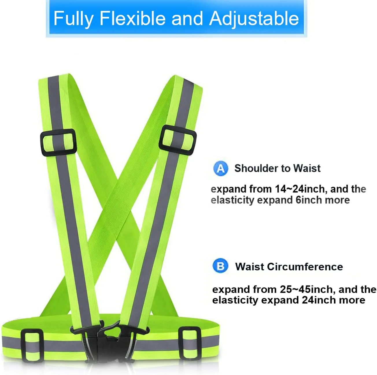 Running Reflective Vest Gear 2Pack, High Visible Reflective Running Vest Adjustable Safety VES for Night Outdoor Running Cycling Motorcycle Dog Walk Jogging