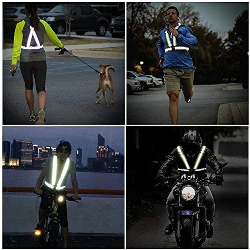 Running Reflective Vest Gear 2Pack, High Visible Reflective Running Vest Adjustable Safety VES for Night Outdoor Running Cycling Motorcycle Dog Walk Jogging