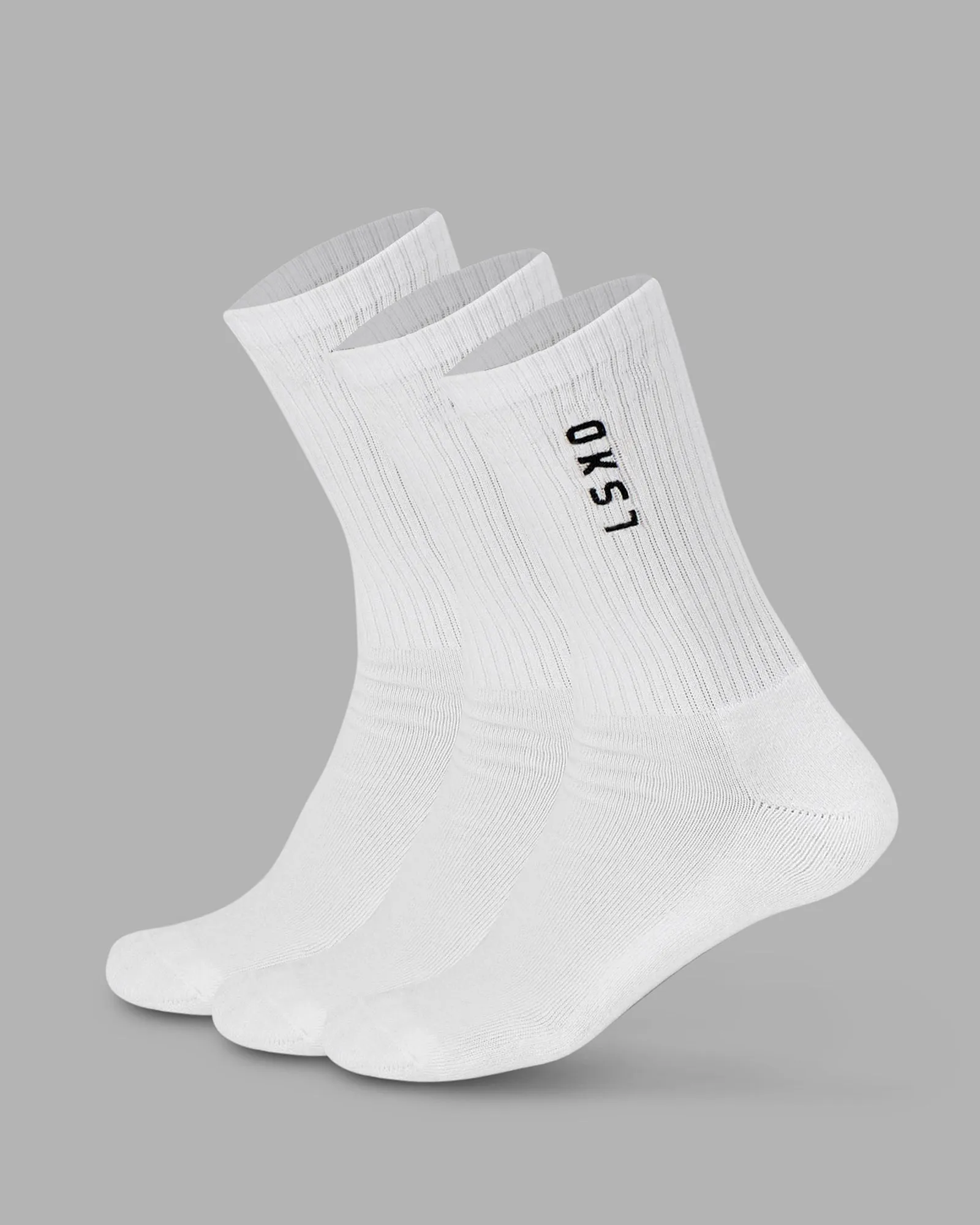 Signal 3 Pack Crew Socks - White-Black