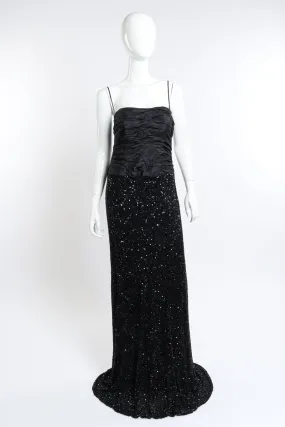 Strappy Sequin Evening Gown