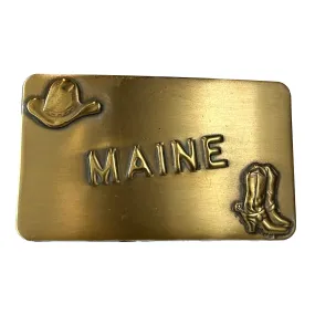 Vintage Brass Maine State Buckle